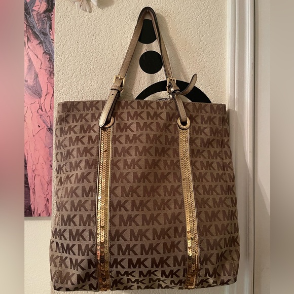 Michael Kors Brown glitter Tote Bag pre-owned - Picture 1 of 13